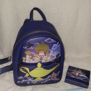 Loungefly Jasmine Castle mini backpack and wallet